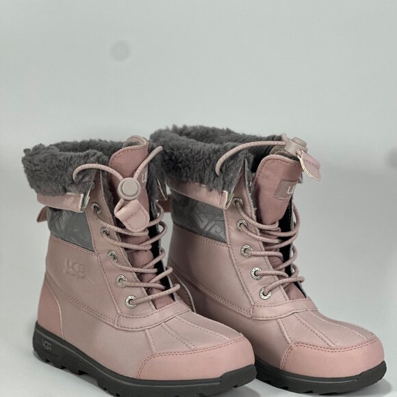 UGG Girls Pink Crystal Butte II Waterproof Leather Winter Boots Size 3 Excellent - Picture 5 of 9